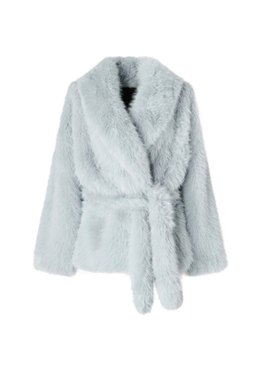 PINKO faux fur blouson jacket with belt - Blue