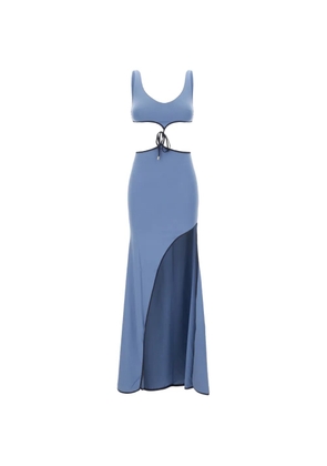 Maison Anami cut-out side-slit maxi dress - Blue