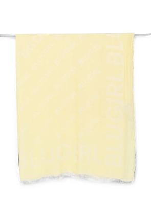 Blugirl logo-print frayed scarf - Yellow