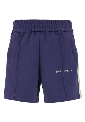 Palm Angels logo-embroidered track shorts - Blue