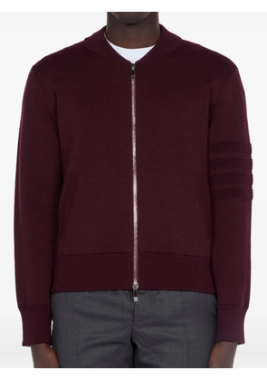 Thom Browne 4-Bar zip-up cardigan - Red