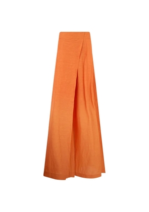 Alberta Ferretti high-waisted wrap-style maxi skirt - Orange