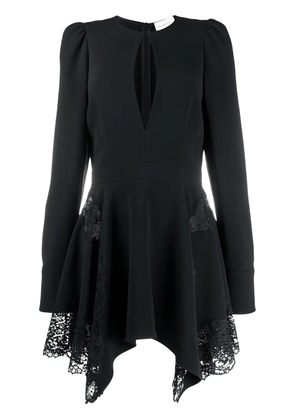 Stella McCartney asymmetric floral lace mini dress - Black