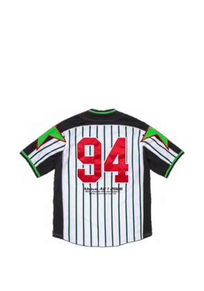 Supreme star-patch striped baseball jersey - White