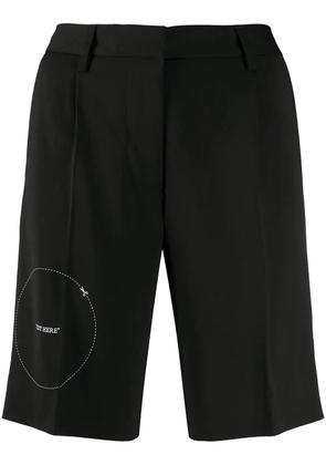 Off-White embroidered-detail tailored shorts - Black