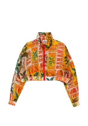 Amir Slama graphic-print cropped jacket - Yellow