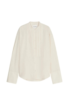 Closed pleated bib-front shirt - Neutrals