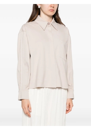 Fabiana Filippi monili-trimmed chest-pocket shirt - Neutrals
