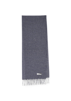 Jil Sander check fringed scarf - Blue