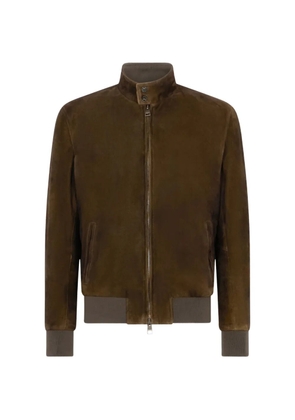 Boglioli zip-fastening suede bomber jacket - Brown
