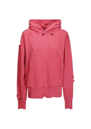 Kuro More Damage distressed washed hoodie - Red