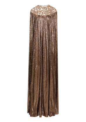 Oscar de la Renta crystal-embellished silk dress - Gold