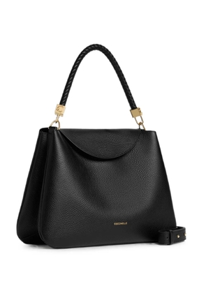 Coccinelle Tiggy braided-handle leather tote bag - Black