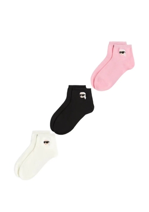 Karl Lagerfeld K/Ikon embroidered socks set (set of three) - Black