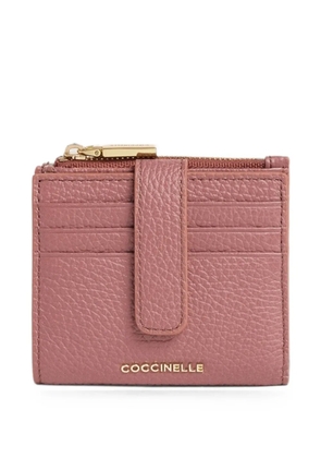 Coccinelle Metallic grained leather wallet - Pink