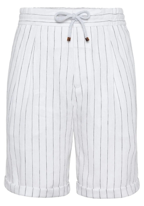 Brunello Cucinelli striped linen shorts - White