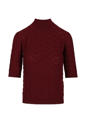 ETRO pointelle-knit high-neck sweater - Red