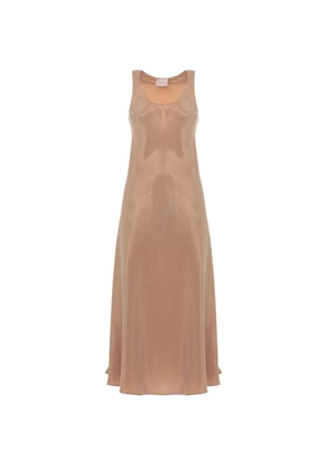 EMME satin-finish wide-neck midi dress - Neutrals