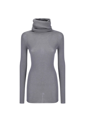 Rick Owens Ls Tube ribbed-knit roll-neck sweater - Grey