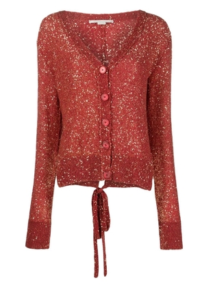 Stella McCartney sequin-embellished cardigan - Red