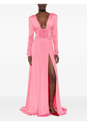 Marco Bologna ruched long-sleeve maxi dress - Pink