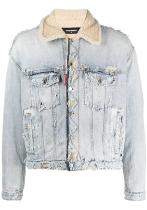 DSQUARED2 distressed denim jacket - Blue
