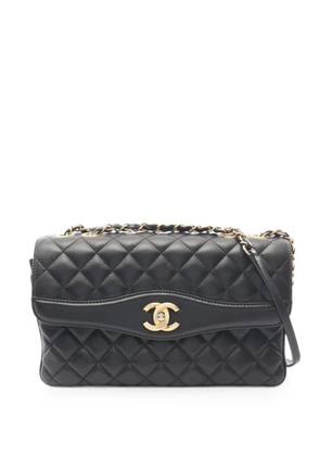 CHANEL Pre-Owned 2018 Matelassé chain-strap leather shoulder bag - Black