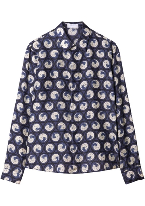 Off-White moon-print silk shirt - Blue