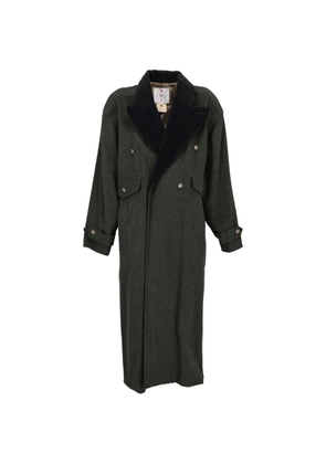 Fendi Pre-Owned double-breasted corduroy-collar coat - Green