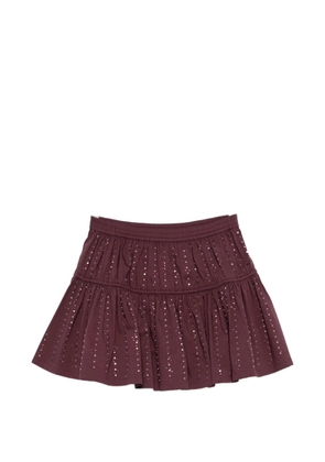 Maje sequin-embellished ruffled mini skirt - Red
