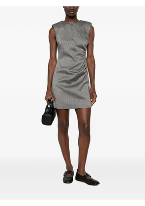 Maje herringbone-pattern sleeveless mini dress - Grey