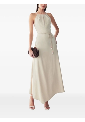 ST MRLO beaded halterneck maxi dress - Neutrals