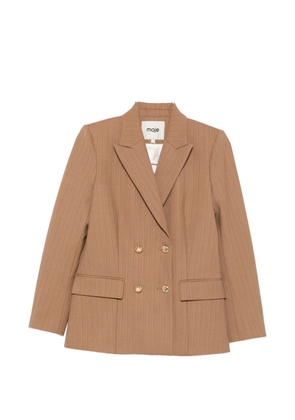 Maje pinstripe double-breasted blazer - Neutrals
