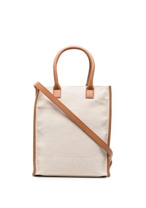 Woolrich contrast-trim canvas tote bag - Neutrals
