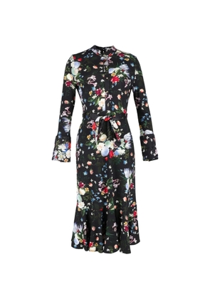 ERDEM Hilma floral-print midi dress - Black