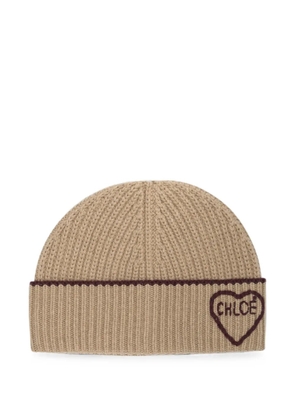 Chloé ribbed-knit beanie hat - Neutrals