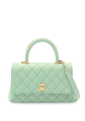 CHANEL Pre-Owned 2021 Coco Handle Matelassé leather 2-Way tote bag - Green