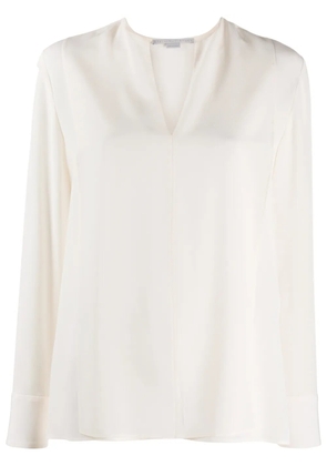 Stella McCartney split-neck long-sleeve blouse - Neutrals