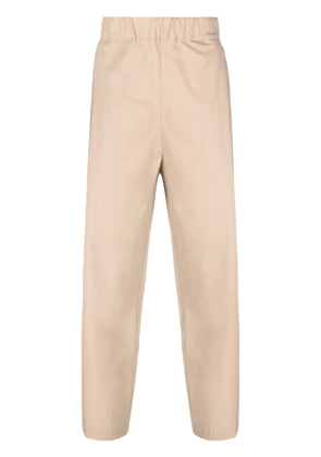 Laneus stretch-cotton tapered trousers - Neutrals