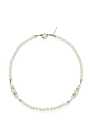 Alessandra Rich embellished pearl necklace - Silver