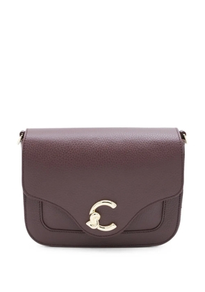 Coccinelle logo-plaque leather shoulder bag - Purple