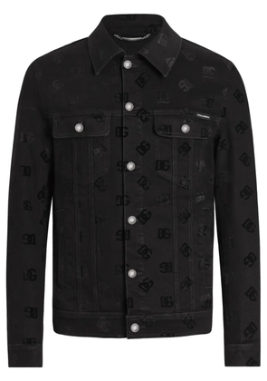 Dolce & Gabbana jacquard-logo denim jacket - Black