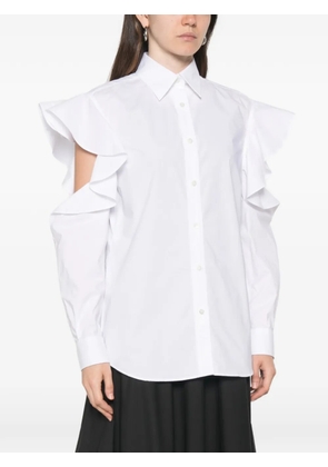 Moschino ruffled cold-shoulder shirt - White