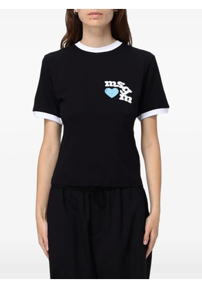 MSGM logo-print ringer T-shirt - Black