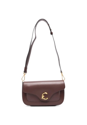Coccinelle logo-plaque leather shoulder bag - Red