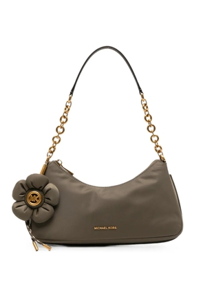 Michael Kors floral-applique chain-link shoulder bag - Green