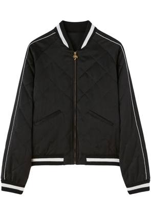 Palm Angels logo-embroidered quilted jacket - Black