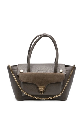 Coccinelle grainy-leather chain-detail tote bag - Green