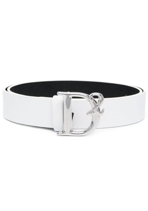 DSQUARED2 leather logo-plaque belt - White