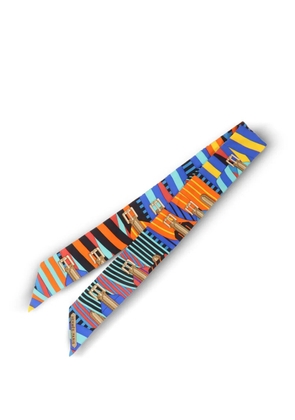 Hermès Pre-Owned Twilly buckle-print scarf - Blue